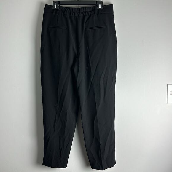 Zara High Waist Tapered Leg Trouser Pants Black Pleated Front  XXL - Picture 9 of 10
